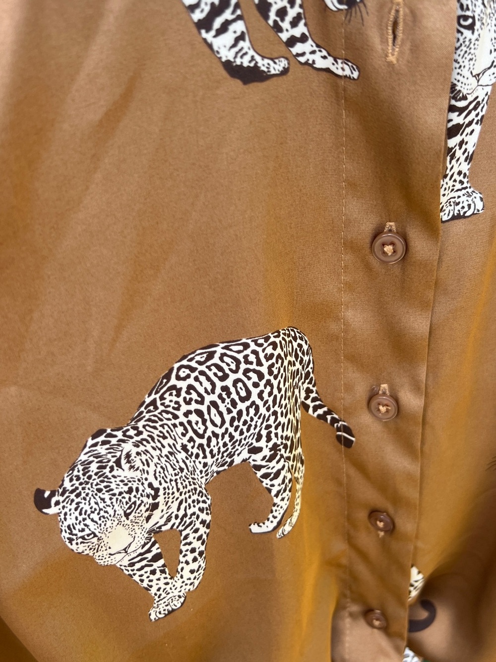Maison d’Amélie Paris Leopard Print Button Front Blouse Women’s Medium - Picture 8 of 11
